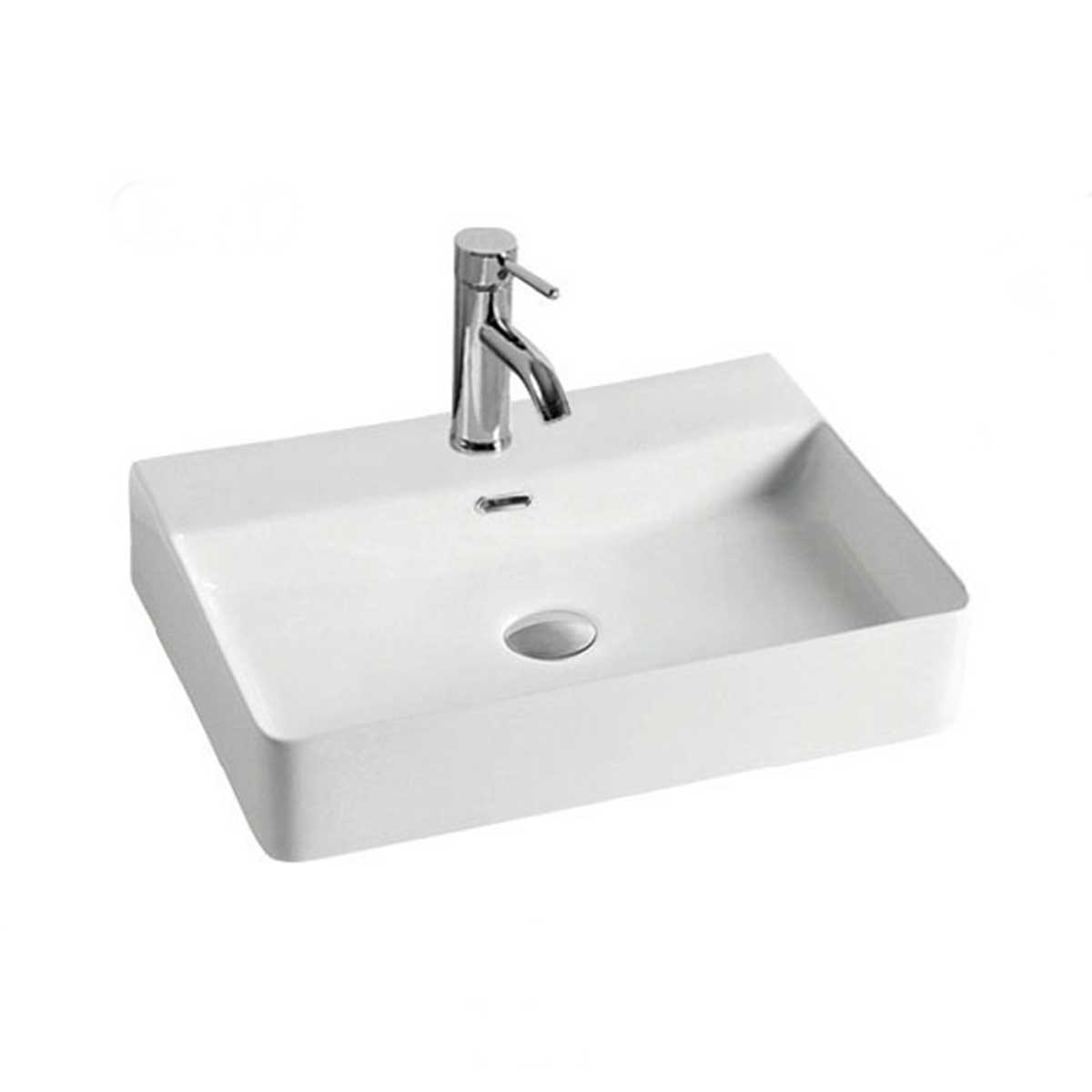 Раковина керамическая Vincea VBS-303, 600*420*130 накладная, цвет белый - Gidratop.ru изображение