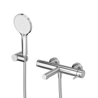 RELAX-VD-01 Смеситель для ванны и душа однорычажный в комплекте с ручным душем, шлангом и держателем, хром - Gidratop.ru изображение