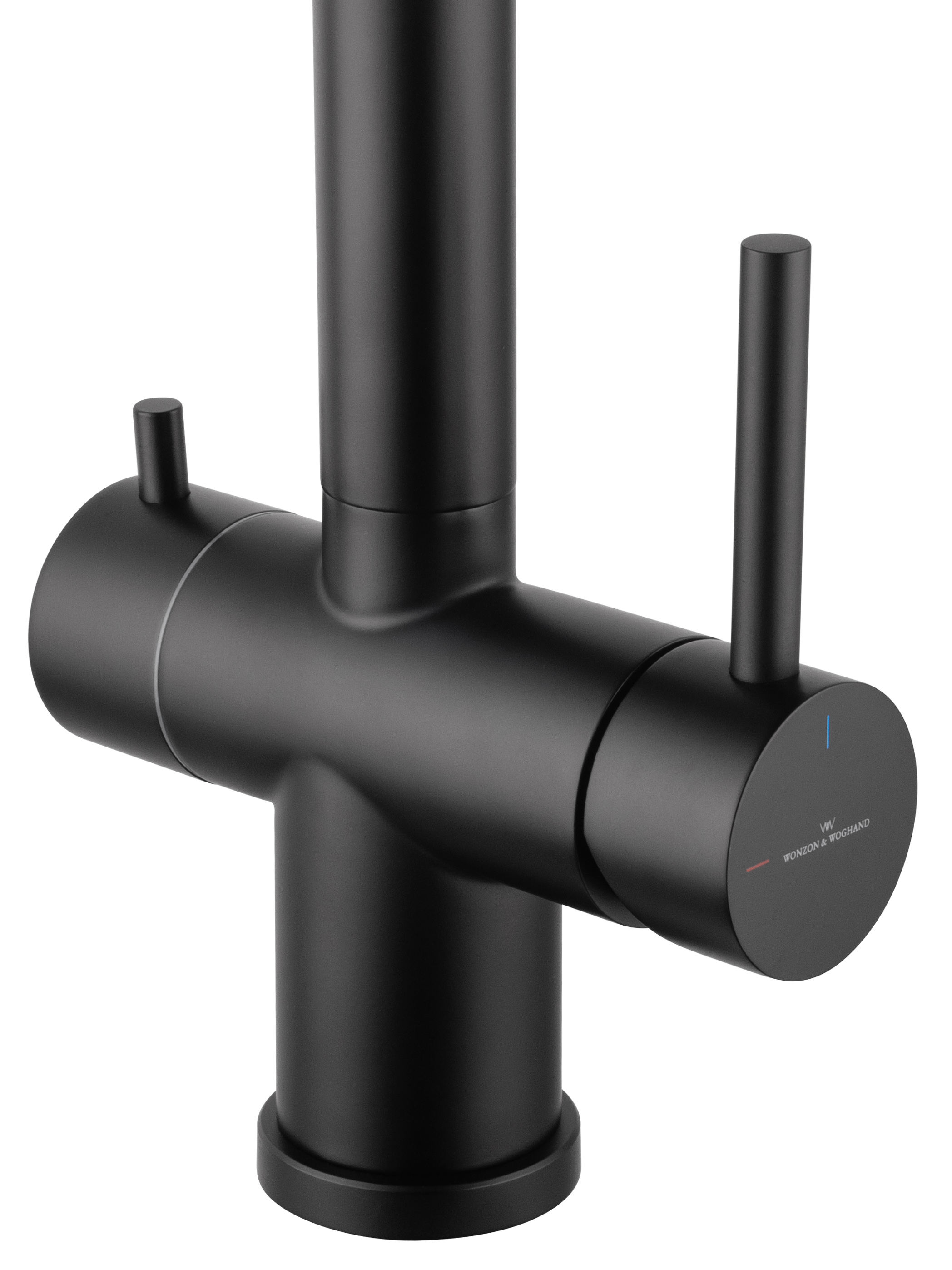 Смеситель для кухни с гибким изливом и подключением фильтра WONZON & WOGHAND, Черный матовый (WW-88458009-MB) - Gidratop.ru изображение