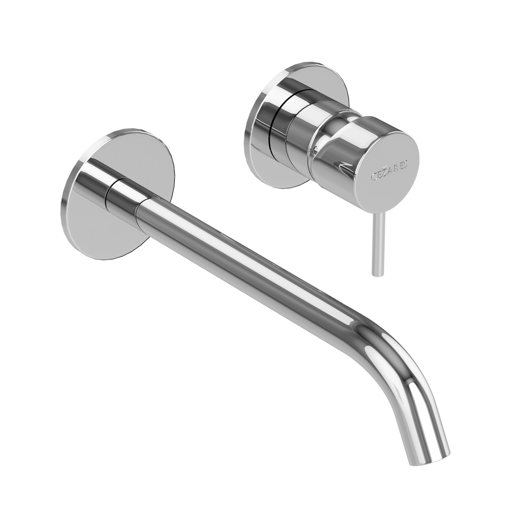 LEAF-BLI2-20-L-01-W0 Смеситель для раковины встраиваемый однорычажный, на два отверстия, длина излива 20 см, исполнение Хром - Gidratop.ru изображение