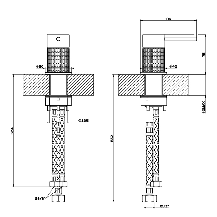GESSI 316 рычаг удаленного управления, цвет: brushed black metal pvd - Gidratop.ru изображение
