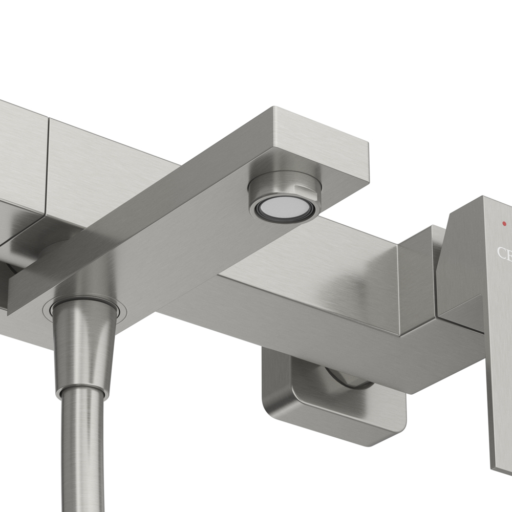 SLIDER-VD-IN Смеситель для ванны и душа однорычажный в комплекте с ручным душем, шлангом и держателем, сатин - Gidratop.ru изображение