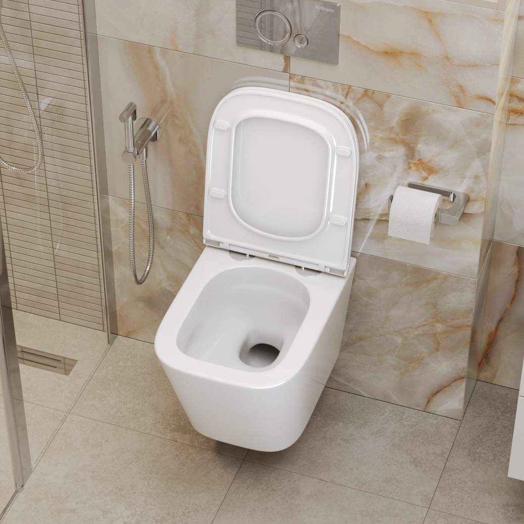 Унитаз подвесной безободковый со смывом TORNADO BelBagno ARDENTE-TOR BB520CH-TOR/BB2322SC - Gidratop.ru изображение