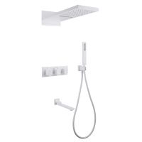 Душевая система ABBER Daheim AF8253W скрытого монтажа с изливом, термостат, белый матовый - Gidratop.ru изображение