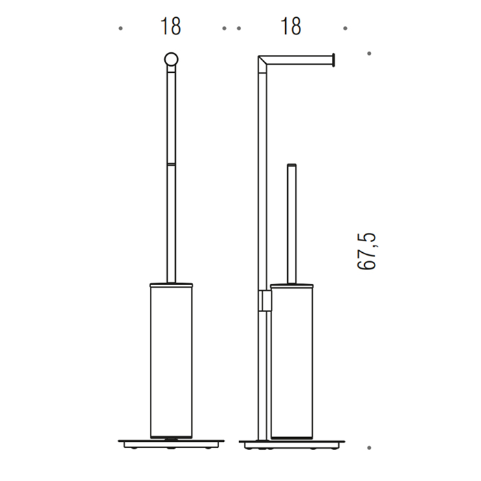 Colombo Mini Стойка напольная с держателем т/б, ерш H61,5cм D18cм, цвет: PVD золото матовое - Gidratop.ru изображение