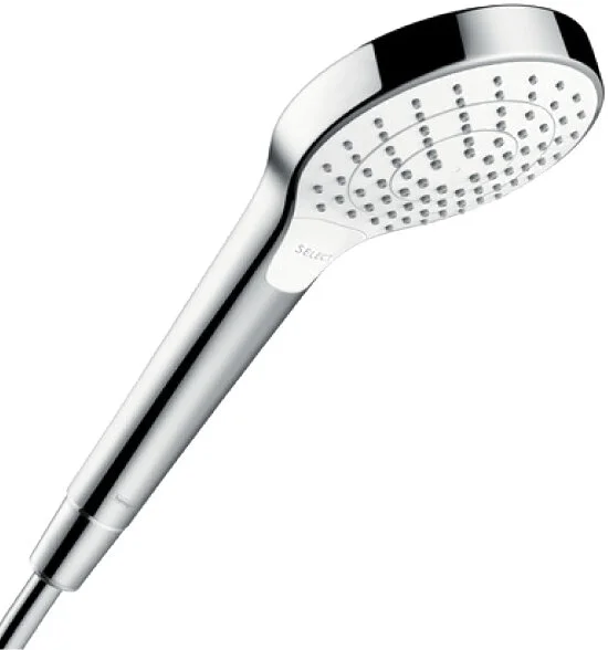 Душевой гарнитур Hansgrohe Croma Select S Vario 26572400, штанга 90 см, корпус хром, лицевая часть белая - Gidratop.ru изображение