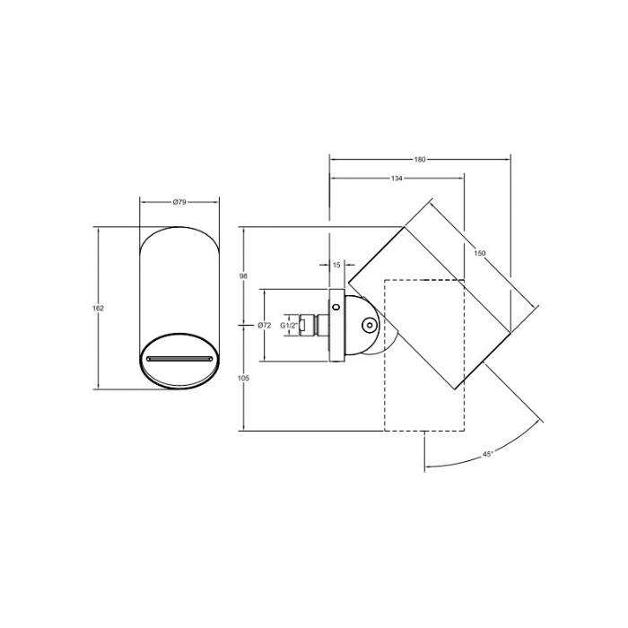 Gessi Spotwater верхний душ для настенного крепления, с регулируемым углом наклона. ВОДОПАД., цвет: хром - Gidratop.ru изображение