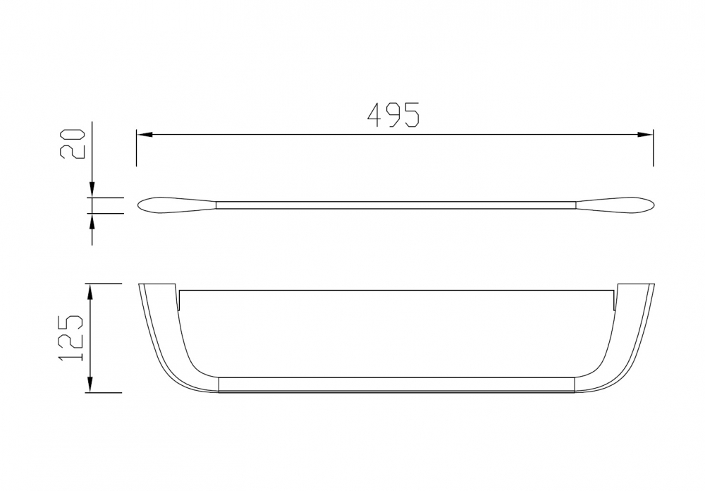 Полка стеклянная ABBER Nord AA1555B черная матовая - Gidratop.ru изображение