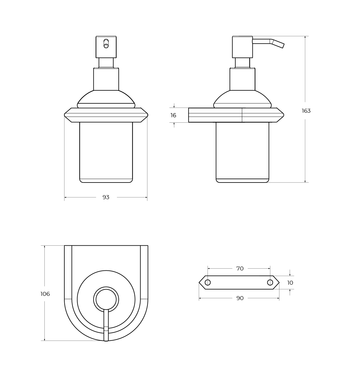 LINER-SOIS-V-01 Диспенсер для мыла подвесной, стекло, исполнение хром - Gidratop.ru изображение