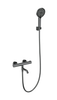 Смеситель для ванны с душем и термостатом WONZON & WOGHAND INN 3, Темный графит (WW-B2065-A1-BGG) - Gidratop.ru изображение