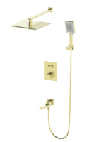 Душевая система с термостатом встраиваемая WONZON & WOGHAND, Брашированное золото (WW-88929003-BG) - Gidratop.ru изображение