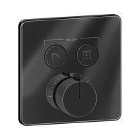 GESSI HI-FI COMFORT смеситель настенный встраиваемый, термостатический, с 2 запорными кнопками, цвет Black Metal PVD - Gidratop.ru изображение