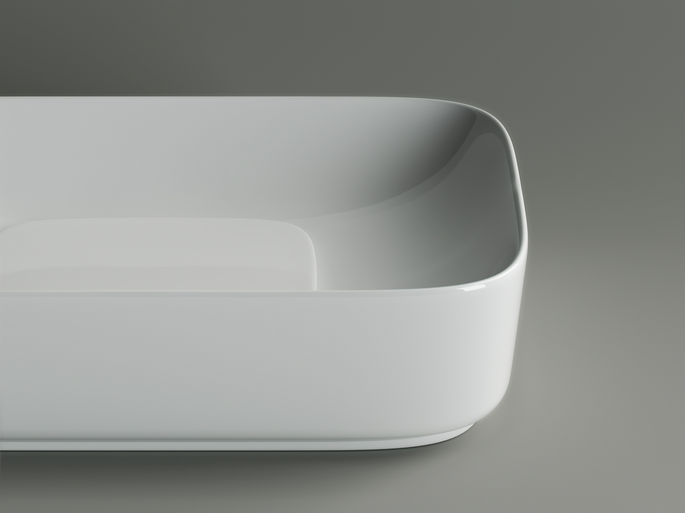 Умывальник чаша накладная прямоугольная с керамической накладкой на сливное отверстие Element 600x375x145мм - Gidratop.ru изображение