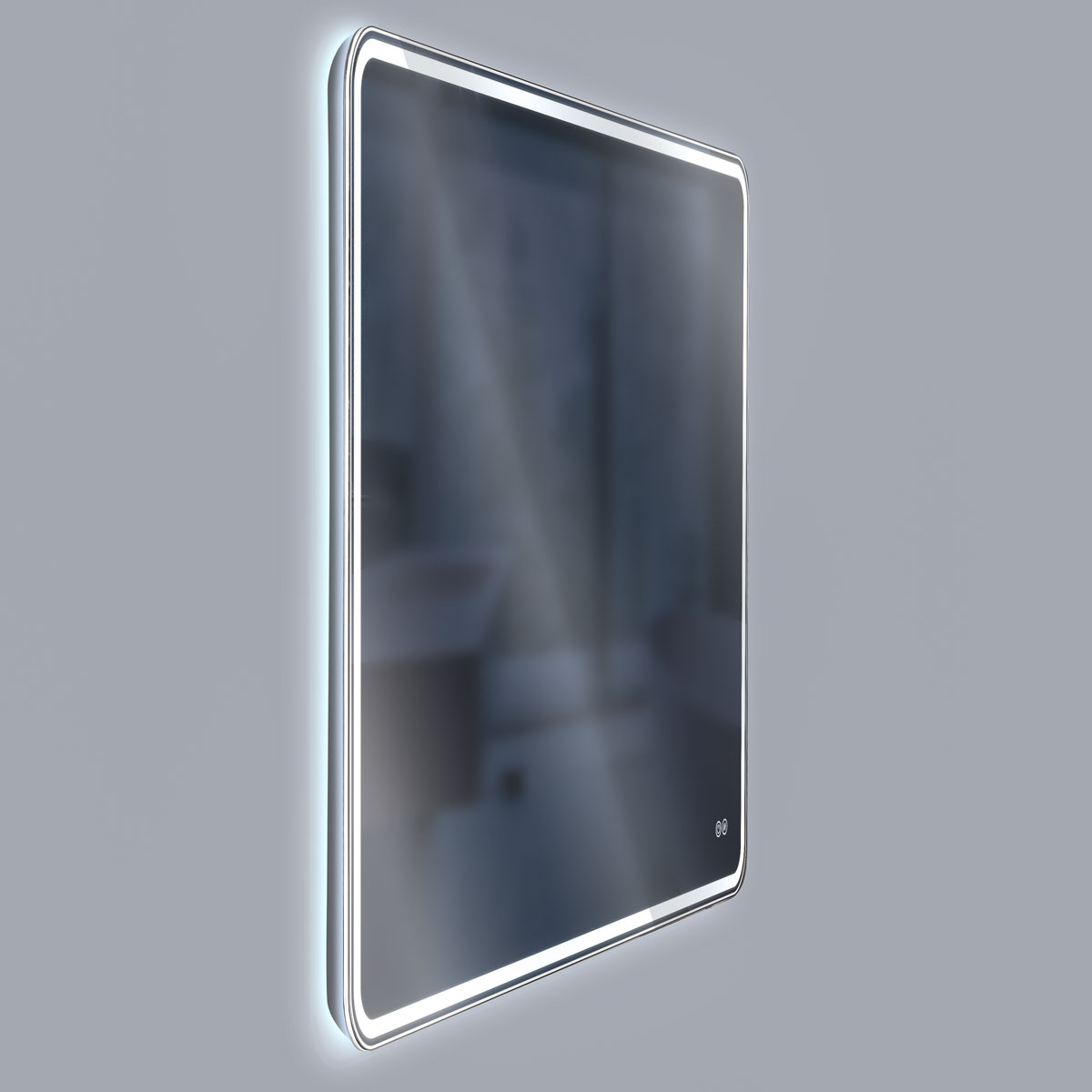 Зеркало LED VLM-3VC800-2 800х600 c сенсорным выключателем и диммером, антизапотевание - Gidratop.ru изображение