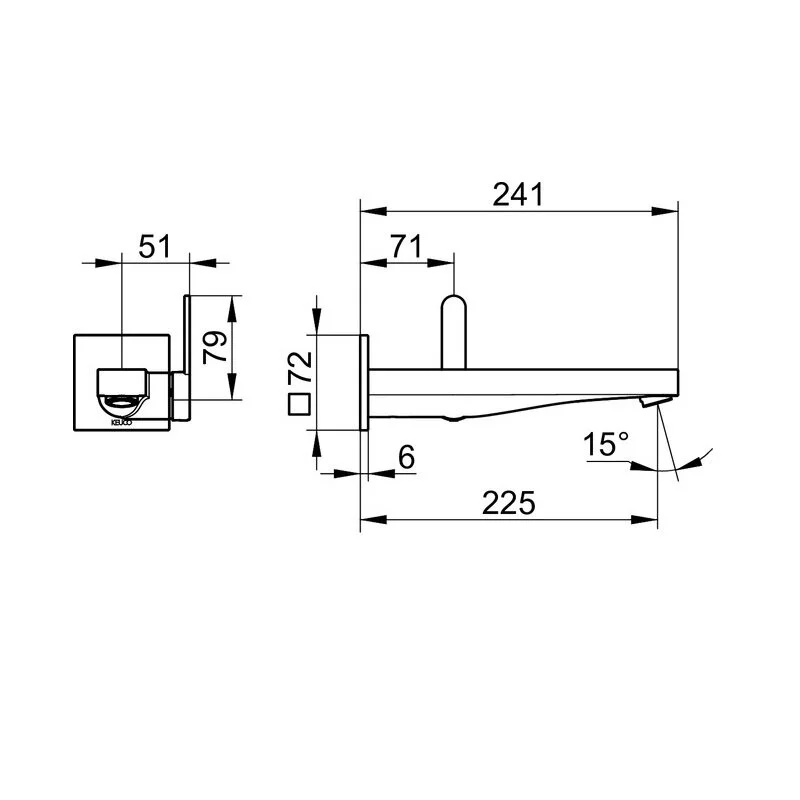 Смеситель Keuco Ixmo Flat 59516371302 для раковины, цвет черный матовый - Gidratop.ru изображение