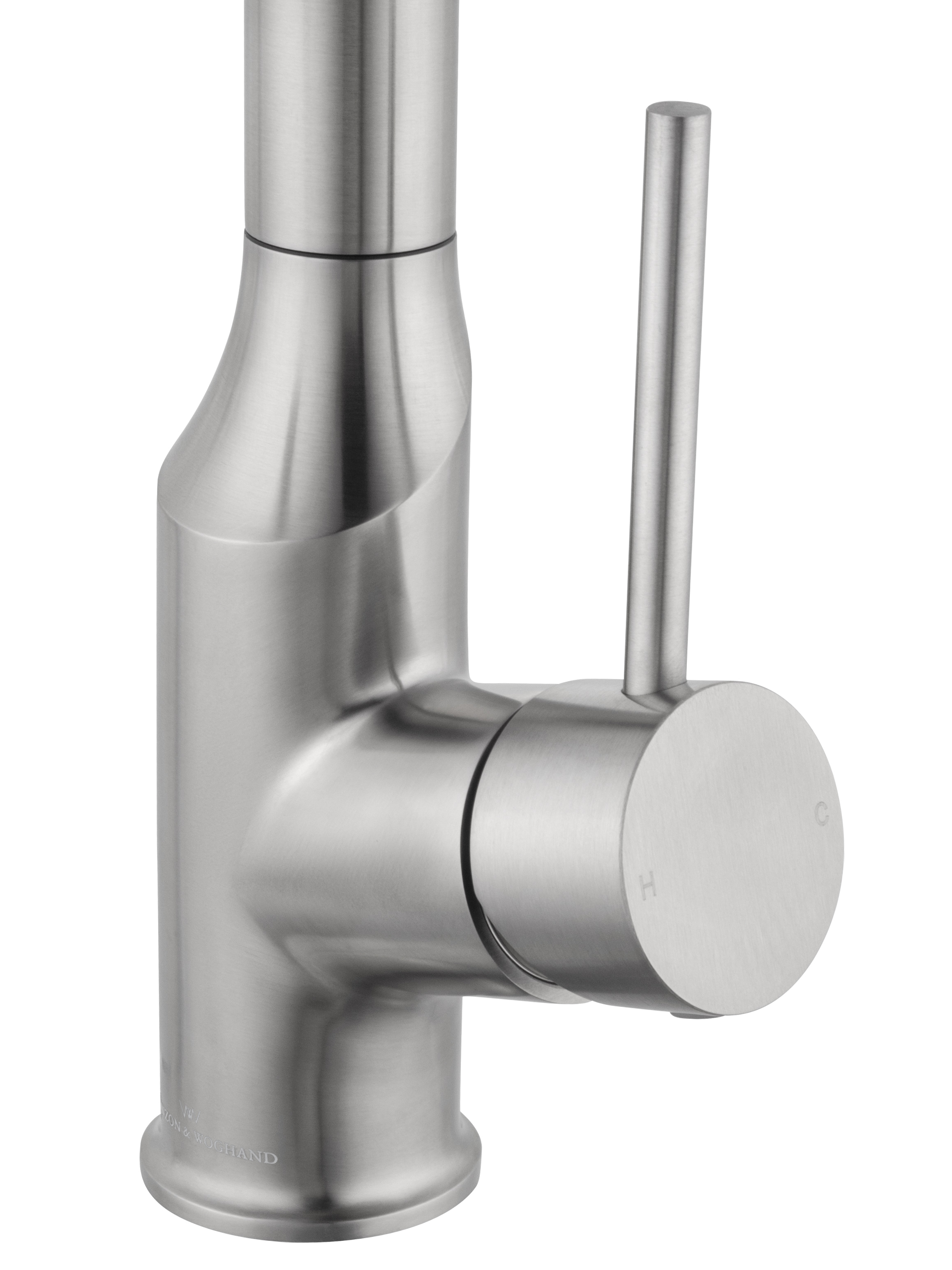 Смеситель для кухни с выдвижным изливом WONZON & WOGHAND, Брашированный никель (WW-A21252-BS) - Gidratop.ru изображение