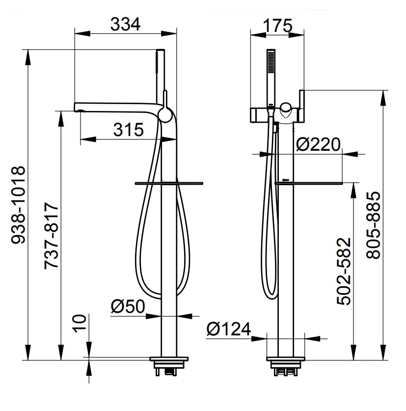Смеситель Keuco Edition 400 51527010100 для ванны, хром - Gidratop.ru изображение