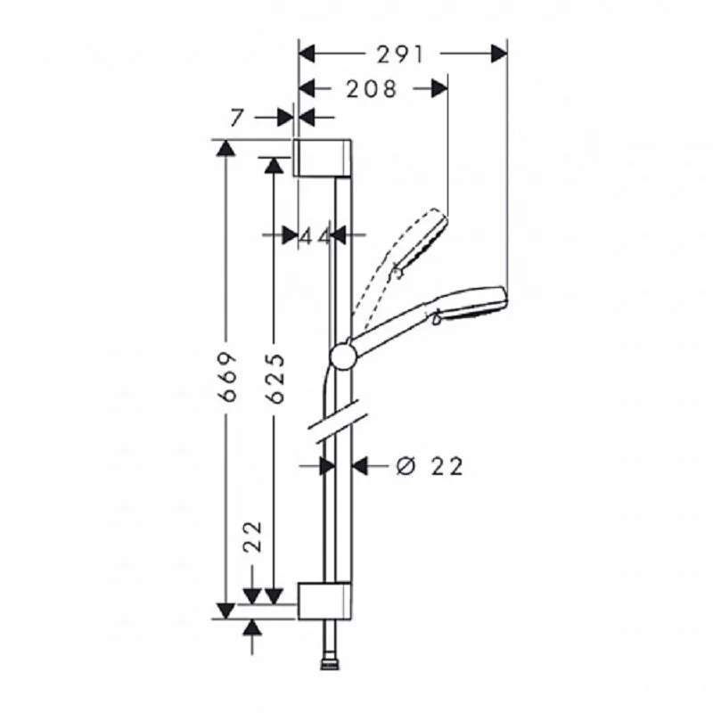 Душевой комплект Hansgrohe, хром, 71400000/71070000/26650400 - Gidratop.ru изображение