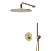 LEAF-DSIP-30-L-SR Душевая система с дивиатором для верхнего и ручного душа, верхний душ из стены 30 см, исполнение Sunrise - Gidratop.ru изображение