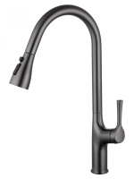 Смеситель для кухни с выдвижным изливом WONZON & WOGHAND, Темный графит (WW-AE54123-BGG) - Gidratop.ru изображение