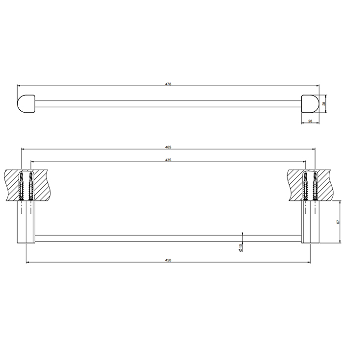 GESSI Rilievo полотенцедержатель, 45 см, цвет: nero XL - Gidratop.ru изображение