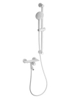 Смеситель для ванны с душевым гарнитуром WONZON & WOGHAND CLICK, Белый матовый (WW-FE05L222-MW) - Gidratop.ru изображение