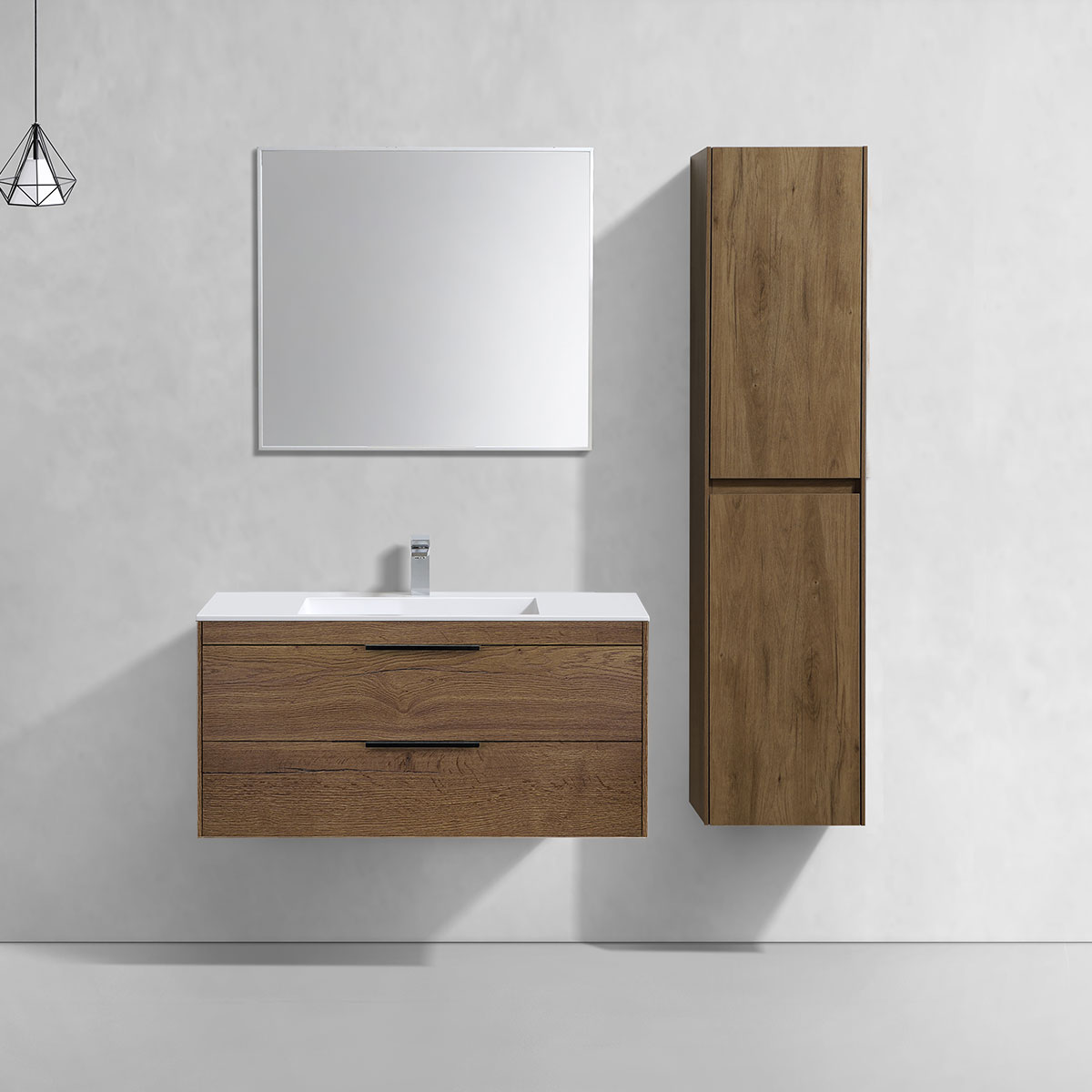 База под раковину Chiara 2D 1000 подвесная, 2 выкатных ящика soft-close, T.Oak - Gidratop.ru изображение