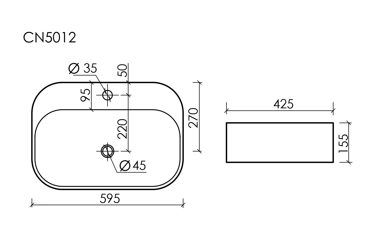 Умывальник чаша накладная овальная Element 595x420x155мм - Gidratop.ru изображение