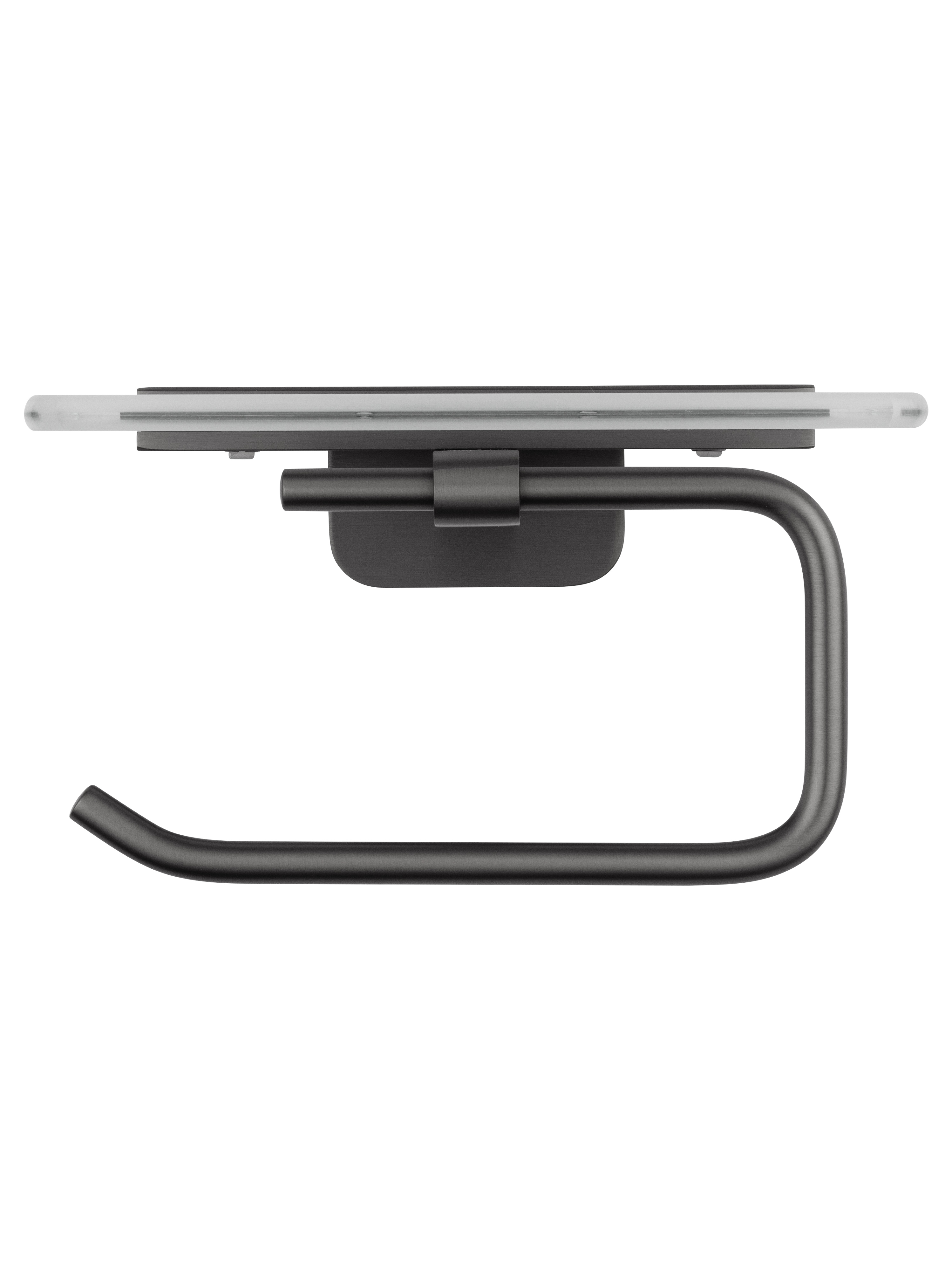 Держатель для туалетной бумаги с полкой WONZON & WOGHAND GRAFFITY, Темный графит (WW-9326) - Gidratop.ru изображение