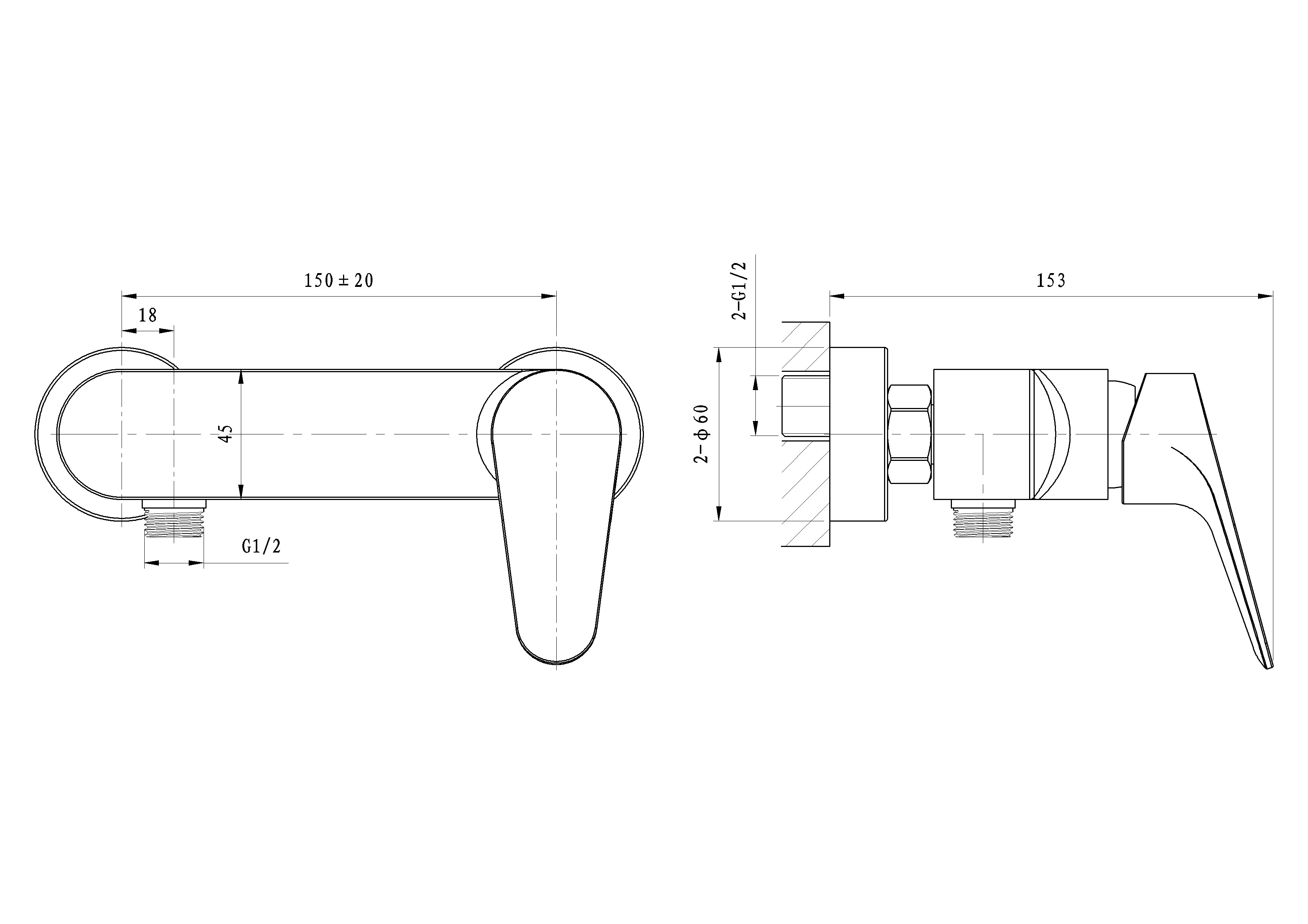 Смеситель для душа WONZON & WOGHAND BALANCE, Хром (WW-054101-CR) - Gidratop.ru изображение