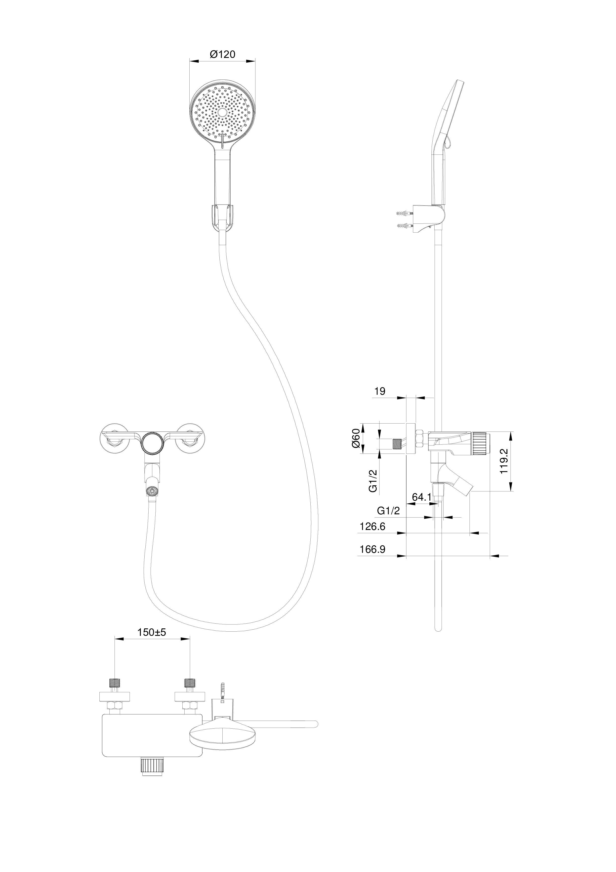 Смеситель для ванны с душем WONZON & WOGHAND CLICK, Белый матовый (WW-FE05L221-MW) - Gidratop.ru изображение
