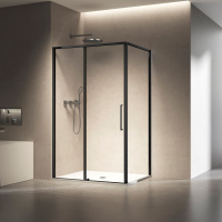 Душевой уголок Slim 8mm VSR-6SL8011CLB, 1100*800, черный, стекло прозрачное - Gidratop.ru изображение