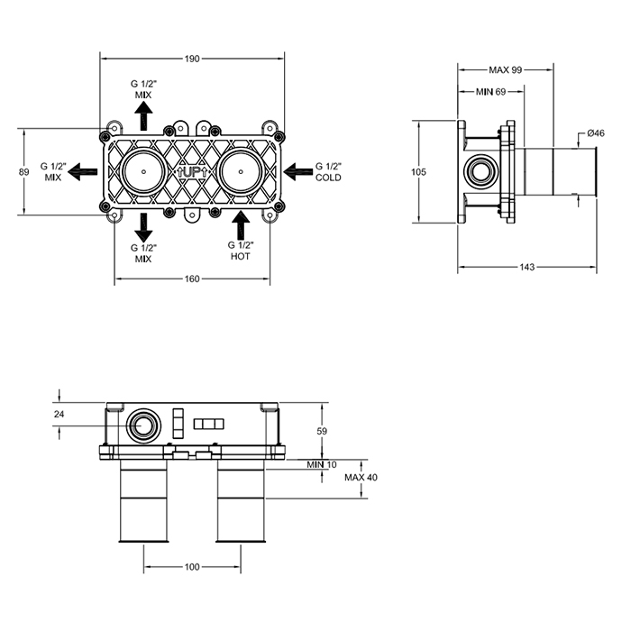 GESSI встраиваемая часть для термостатического смесителя для душа, цвет Steel brushed - Gidratop.ru изображение