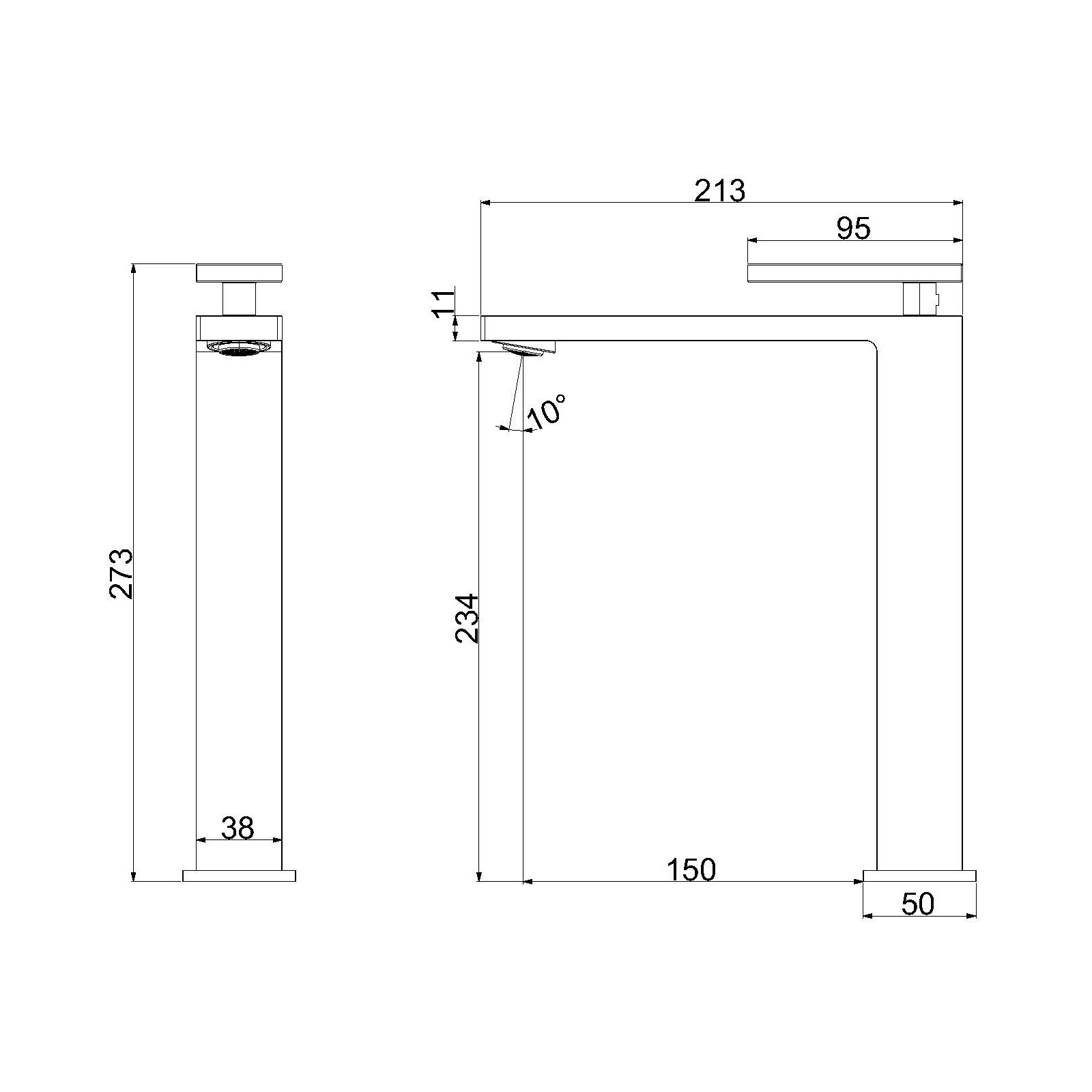 Смеситель для раковины Dice VBF-2DS2MB однорычажный, черный матовый - Gidratop.ru изображение