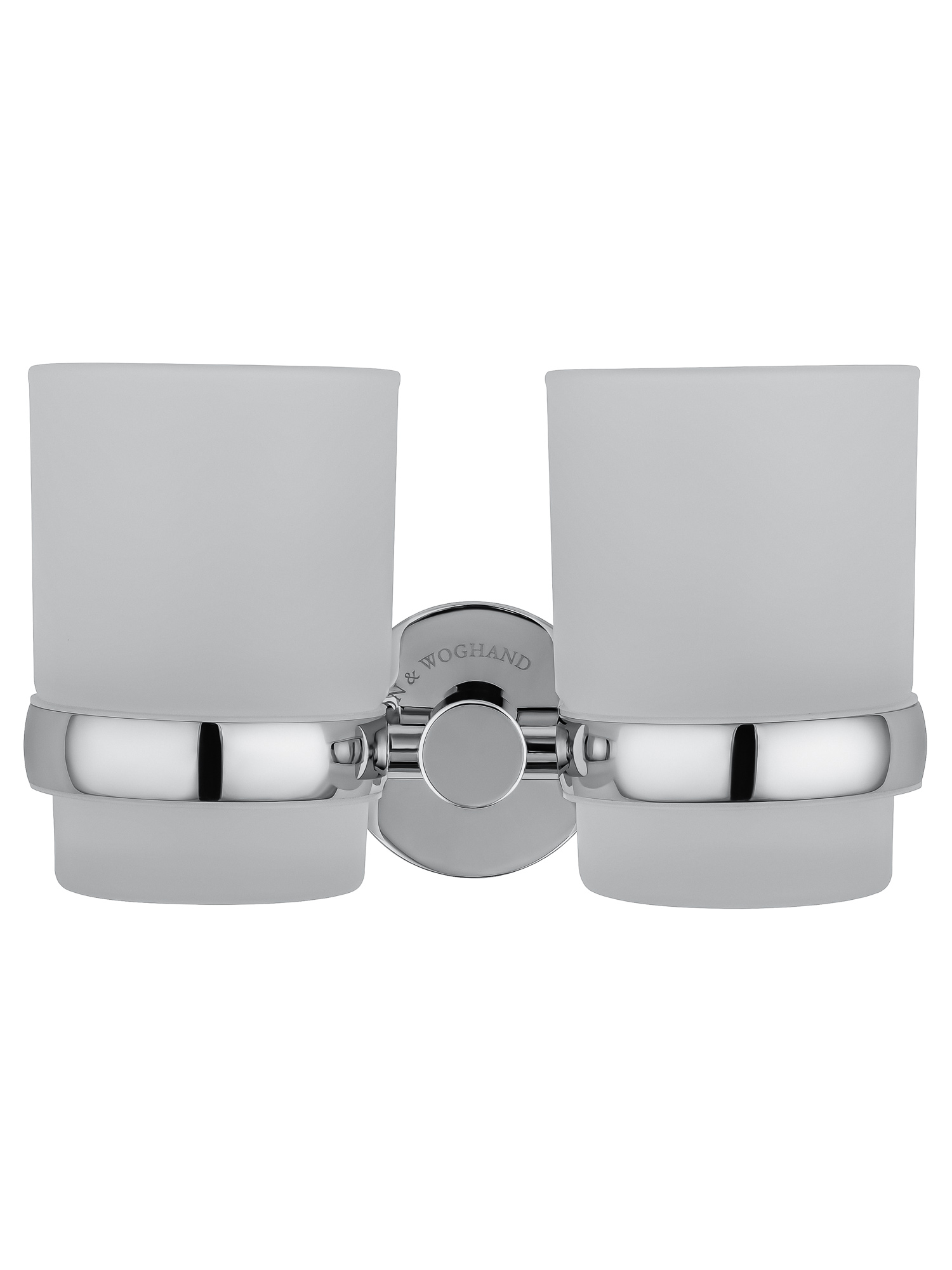 Два стакана для зубных щеток с держателем WONZON & WOGHAND EASY, Хром (WW-8128) - Gidratop.ru изображение