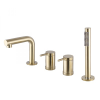 Смеситель ABBER Emotion AF8813G на борт ванны, золото матовое - Gidratop.ru изображение