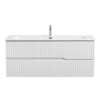 DUET-N База под раковину подвесная с двумя выкатными ящиками, ясень белый софт, 1200x457x500, DUET-N-1200-2C-SO-FBS-P - Gidratop.ru изображение