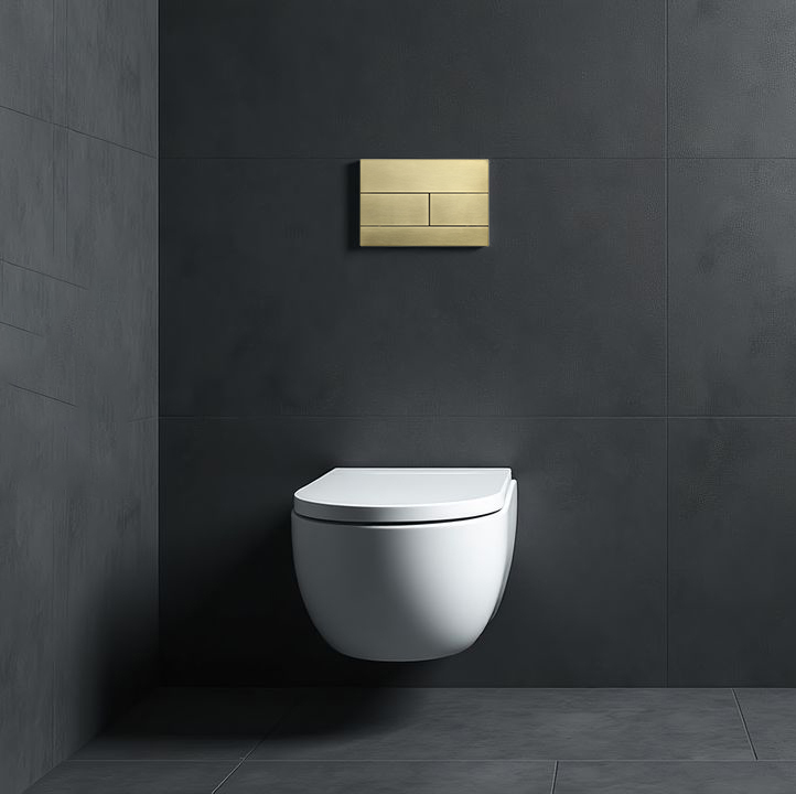 Кнопка смыва для инсталляции механическая WONZON & WOGHAND, Брашированное золото (WW-IB235-BG) - Gidratop.ru изображение