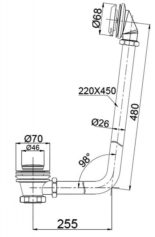 Слив-перелив для ВВ04/ВВ05/ВВ06 BB567-OVF-CRM, хром - Gidratop.ru изображение