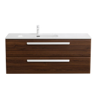 ECO-CER-N База под раковину подвесная с двумя выкатными ящиками, левосторонняя, орех шоколад софт, 1200x457x500, ECO-CER-N-1200-2C-SO-NCS-P-L - Gidratop.ru изображение