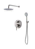 ETNA-SET-DDS-IN Душевой комплект со встраиваемым смесителем с переключателем, верхним душем 250 мм, ручным душем, исполнение сатин - Gidratop.ru изображение