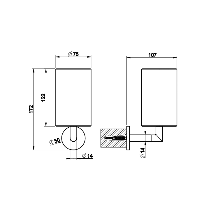 Gessi Ingranaggio стакан настенный черный, цвет: хром - Gidratop.ru изображение