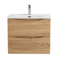 MARINO-CER-N База под раковину подвесная с двумя выкатными ящиками, Rovere Bianco, 696x455x500, MARINO-CER-N-700-2C-SO-WO-P - Gidratop.ru изображение