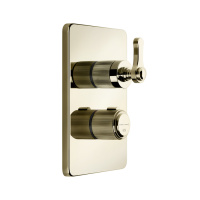 GESSI VENTI20 смеситель встраиваемый, термостатический, с переключателем на 3 положения, внешняя часть, цвет Brass PVD