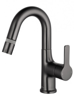 Смеситель для раковины с выдвижным изливом WONZON & WOGHAND, Темный графит (WW-FE01L212-BGG) - Gidratop.ru изображение