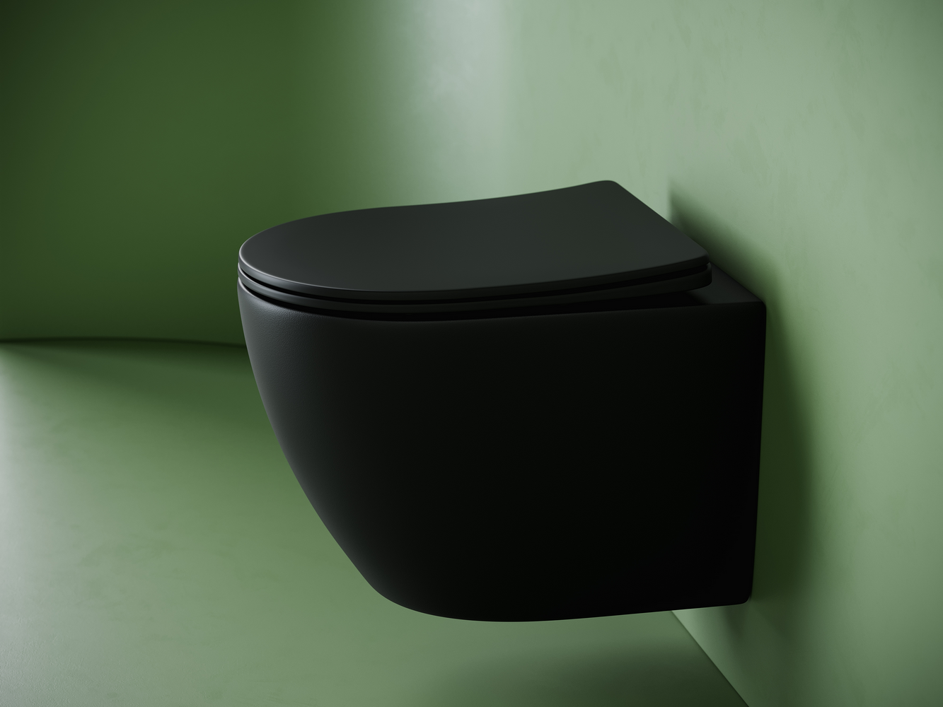 Подвесной унитаз CERAMICANOVA Uno смыв Торнадо 490x360x360 черный матовый - Gidratop.ru изображение