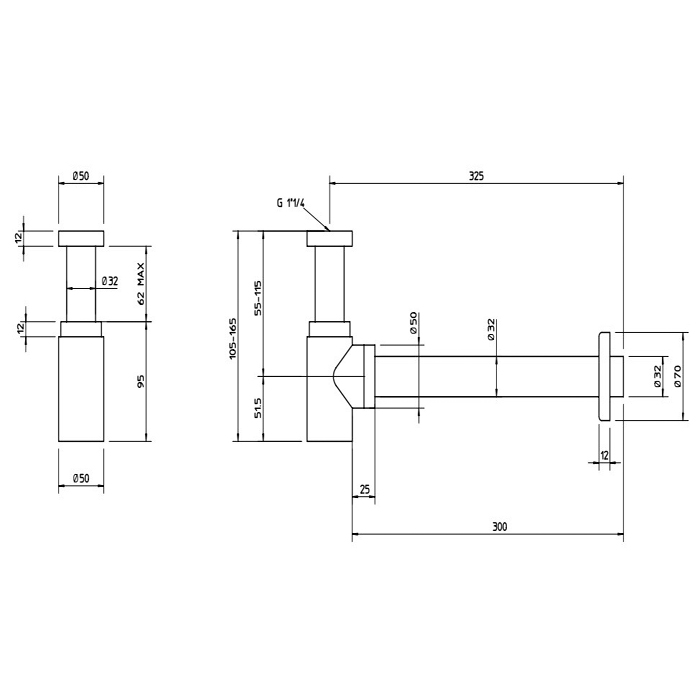 Gessi  сифон для биде, цвет: хром - Gidratop.ru изображение