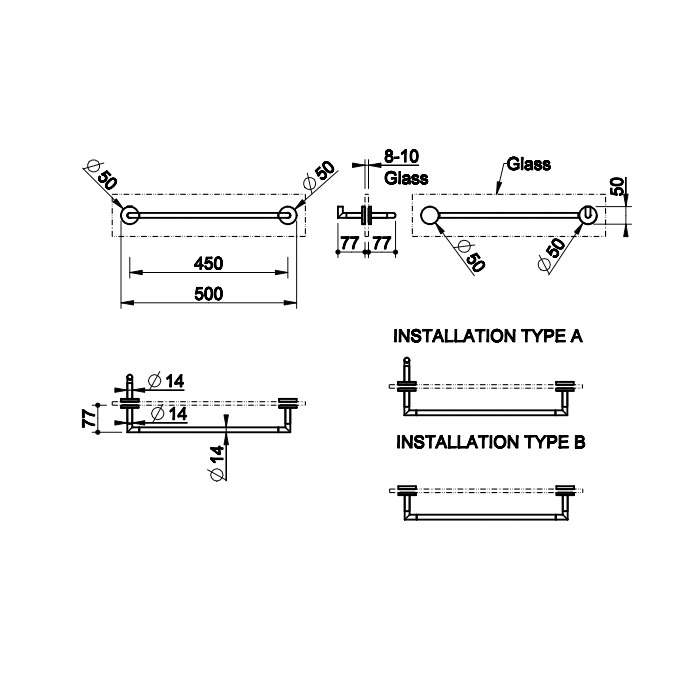 Gessi Anello полотенцедержатель 45 см  для крепления на стело., цвет: хром - Gidratop.ru изображение