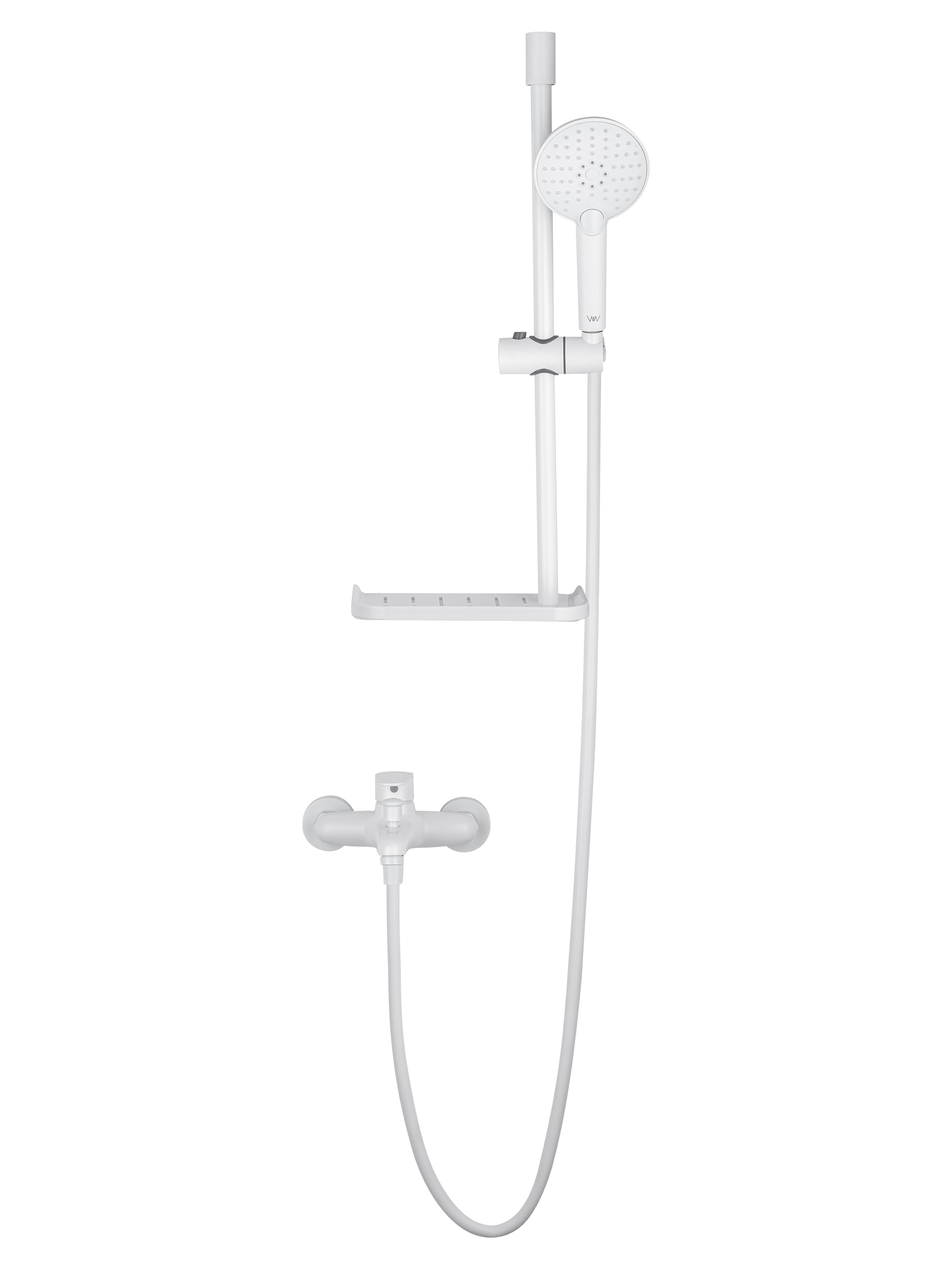 Смеситель для ванны с душевым гарнитуром WONZON & WOGHAND ALFA, Белый матовый (WW-AE3201-MW) - Gidratop.ru изображение