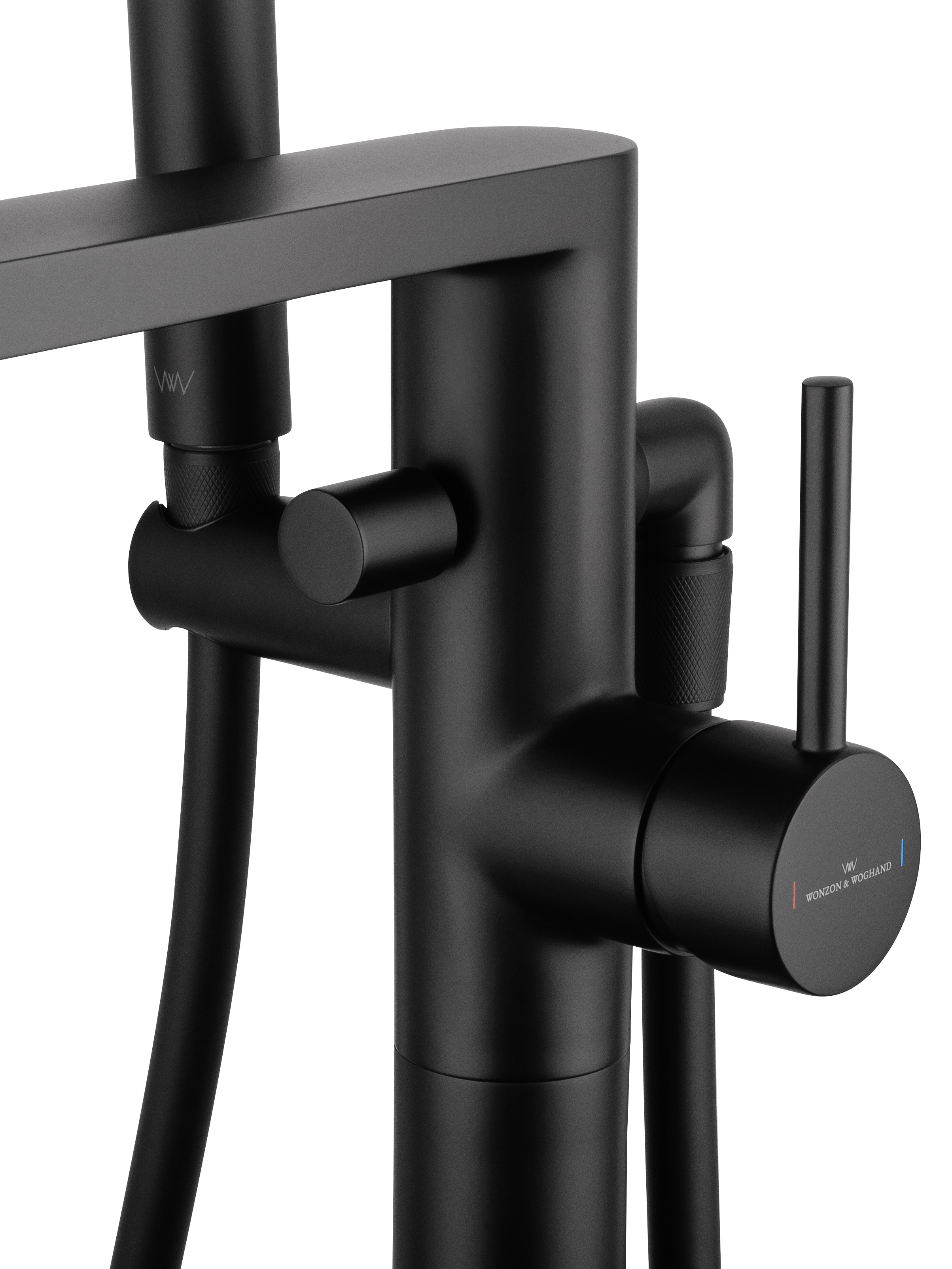 Смеситель для ванны напольного монтажа WONZON & WOGHAND STICK, Черный матовый (WW-88649901-MB) - Gidratop.ru изображение